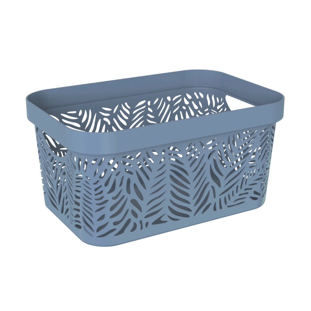CESTA JUNGLE "S" 25,4X17,3XH12,5CM BLU CERULEO.