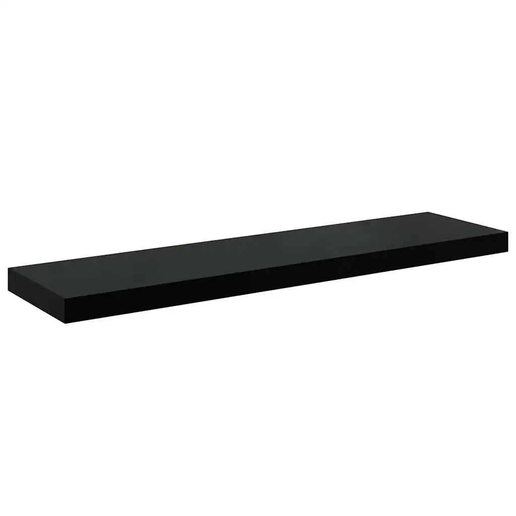 Scaffale a Parete Nero Lucido 90x23,5x3,8 cm in MDF cod mxl 33356