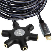 Trade Shop - Cavo Audio Da Lightning A 5x Jack Femmina Adattatore 5 In 1 Da 10 Metri Ip50100 -