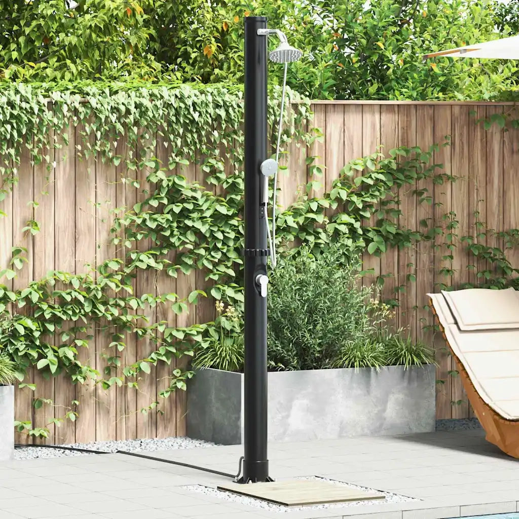 Doccia Solare da Esterno Nero 217 cm PVC e Alluminio 42003413