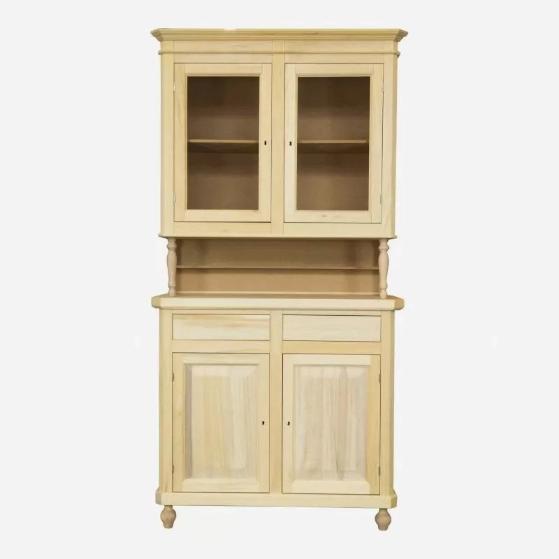 Cristalliera in legno grezzo 2 ante napoletana l.104 p.43 h.210 - Mobili 2G