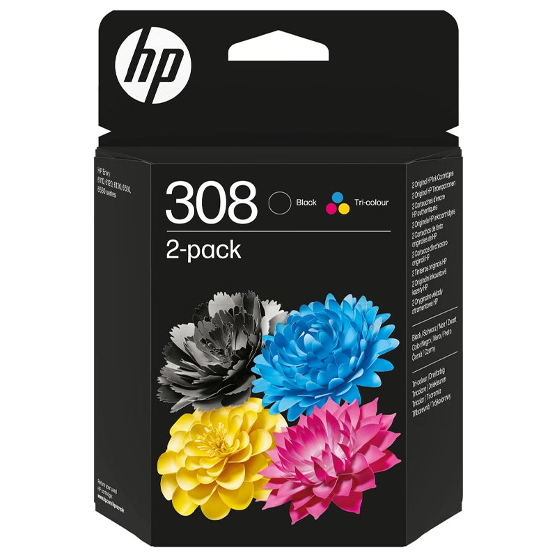 HP Confezione da 2 Cartucce di Inchiostro Nero/Tricromia Originali 308