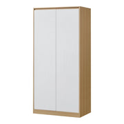 Armadio moderno per camera da letto mobile contenitore senza tempo con 4 ripiani MDF 176 x 80 x 52 cm effetto rovere bianco 03_0006364