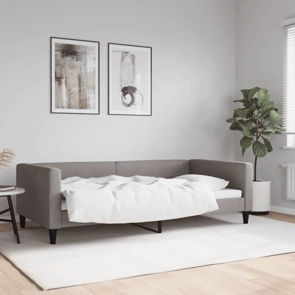 Letto singolo | Letto per adulti | Letto da Giorno Tortora 100x200 cm in Tessuto