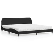 Letto con Materasso Dover Nero 200x200 cm in Tessuto