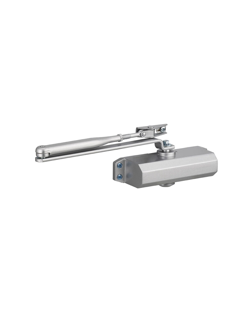 Chiudiporta spingiporta idraulico automatico reversibile, portata 60kg, forza 3, argento - THIRARD