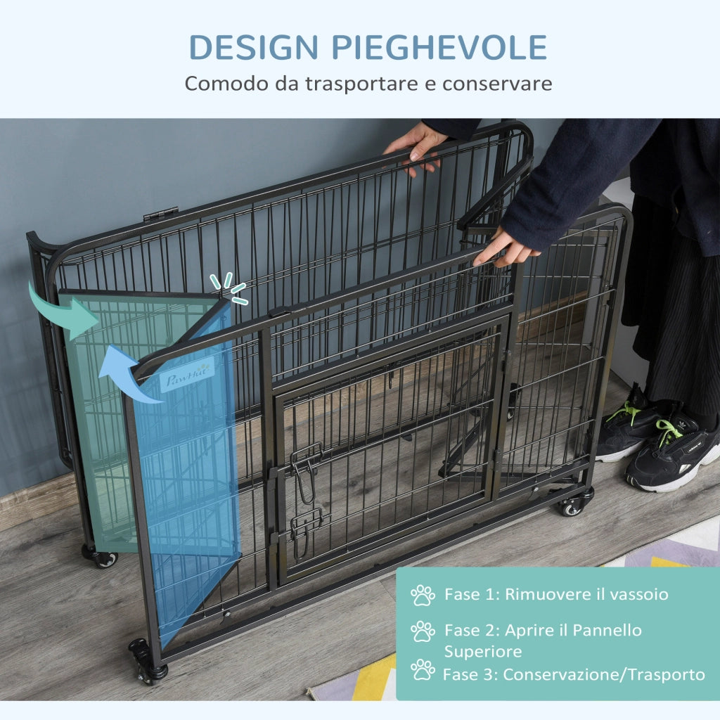 Casetta per Cani Pieghevole ¨C Zephmum ¨C Grigio 94x58x69.5 cm