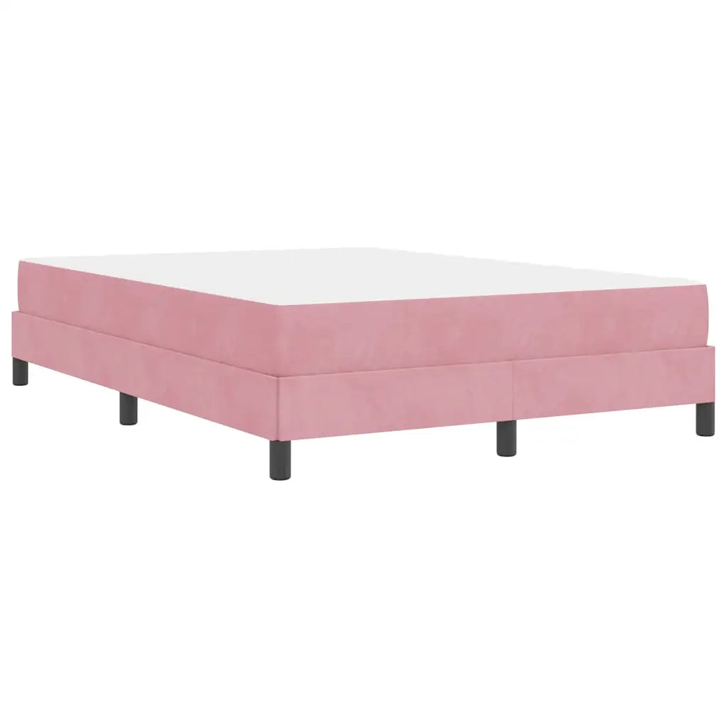 vidaXL Letto box spring con materasso Rosa 140 x 200 cm Velluto