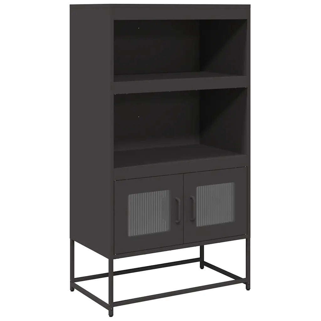 Credenza Nera 68x39x123 cm in Acciaio