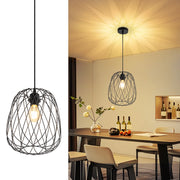 Lampada a sospensione ZMH Tavolo da pranzo Lampada a sospensione vintage E27 metallo nero