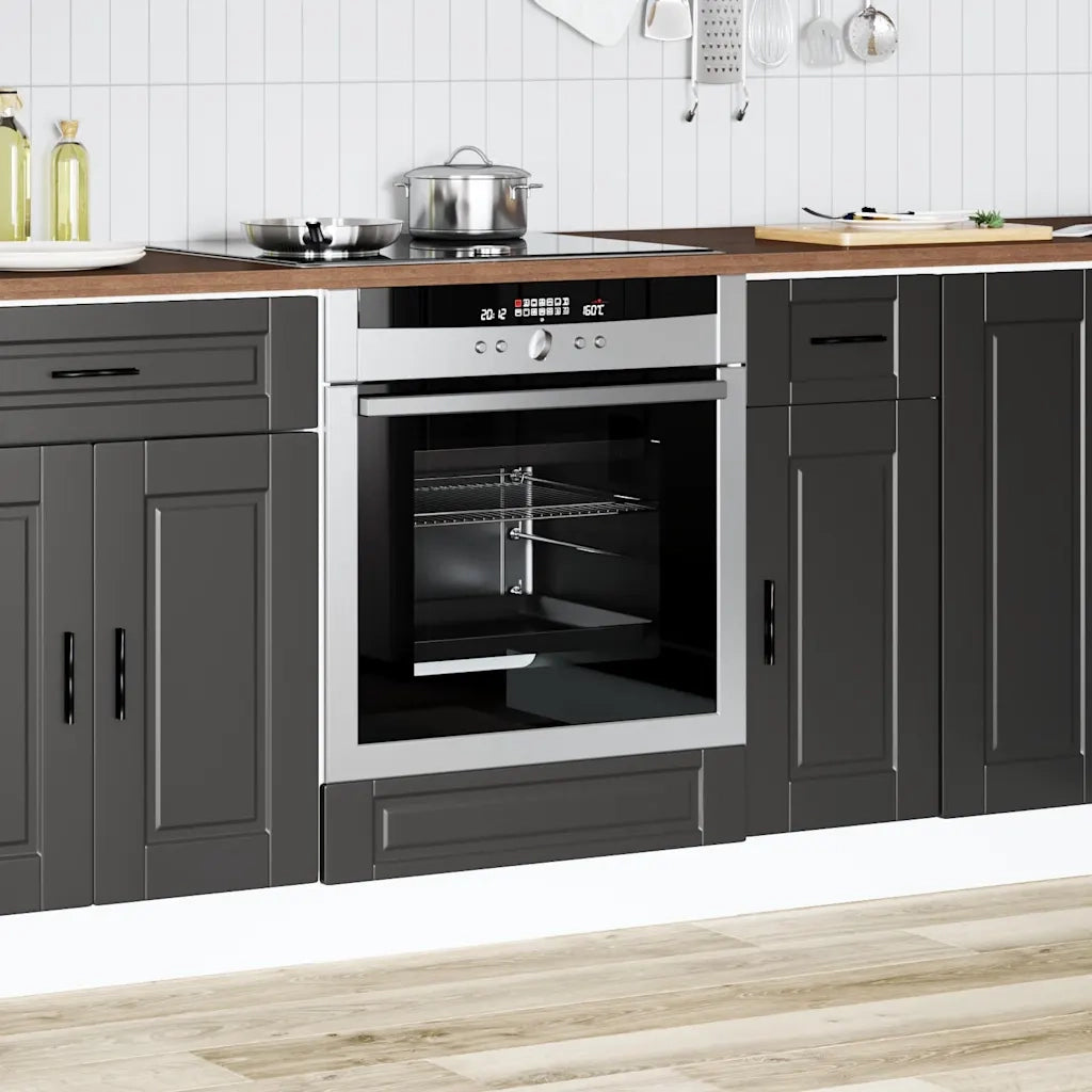 vidaXL Armadio per Forno Porto Nero in Legno Multistrato