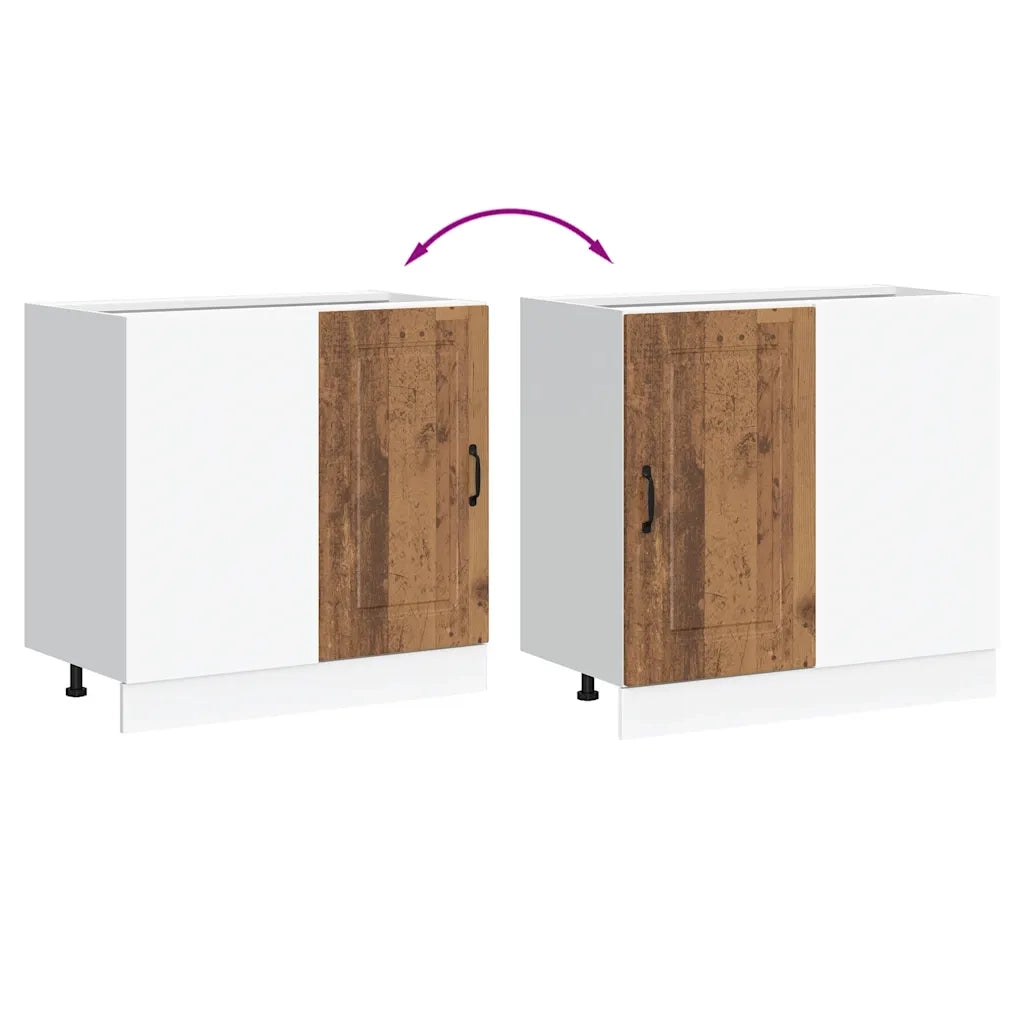 Mobile da cucina pratico Kalmar finitura legno anticato 86 x 46 x 81,5 cm spazio ottimizzato piedini regolabili legno composito finitura legno anticato 02_0050520