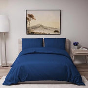 Set di copriletto - 200x200 cm con 2 cuscini 65x65 cm - Blu scuro - 100% microfibra - Certificato Oeko-Tex
