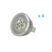 4 PZ Faretto Lampada LED Dicroica MR16 GU5.3 12V 3W Bianco Freddo 6000K