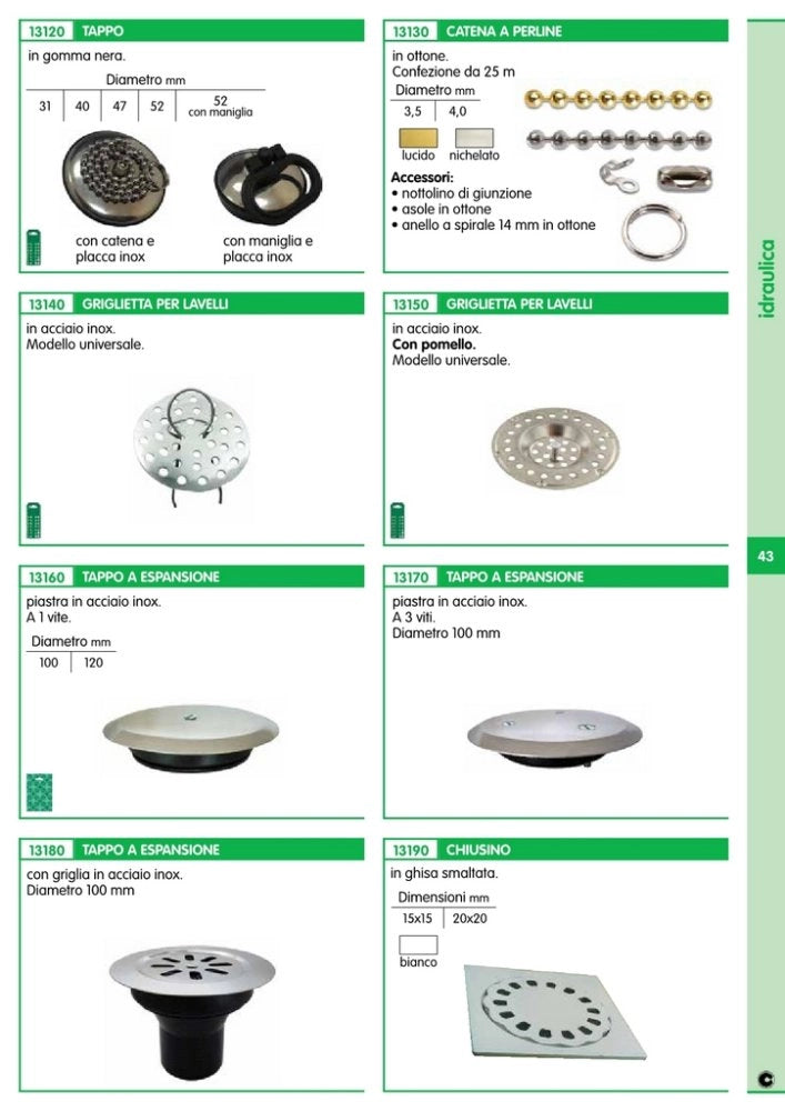 50pz griglietta inox per lavelli cod:ferx.25817