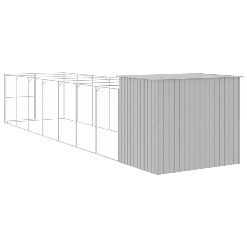 Cuccia per cani con recinto chiaro 214 x 865 x 181 cm grigio 02_0043512
