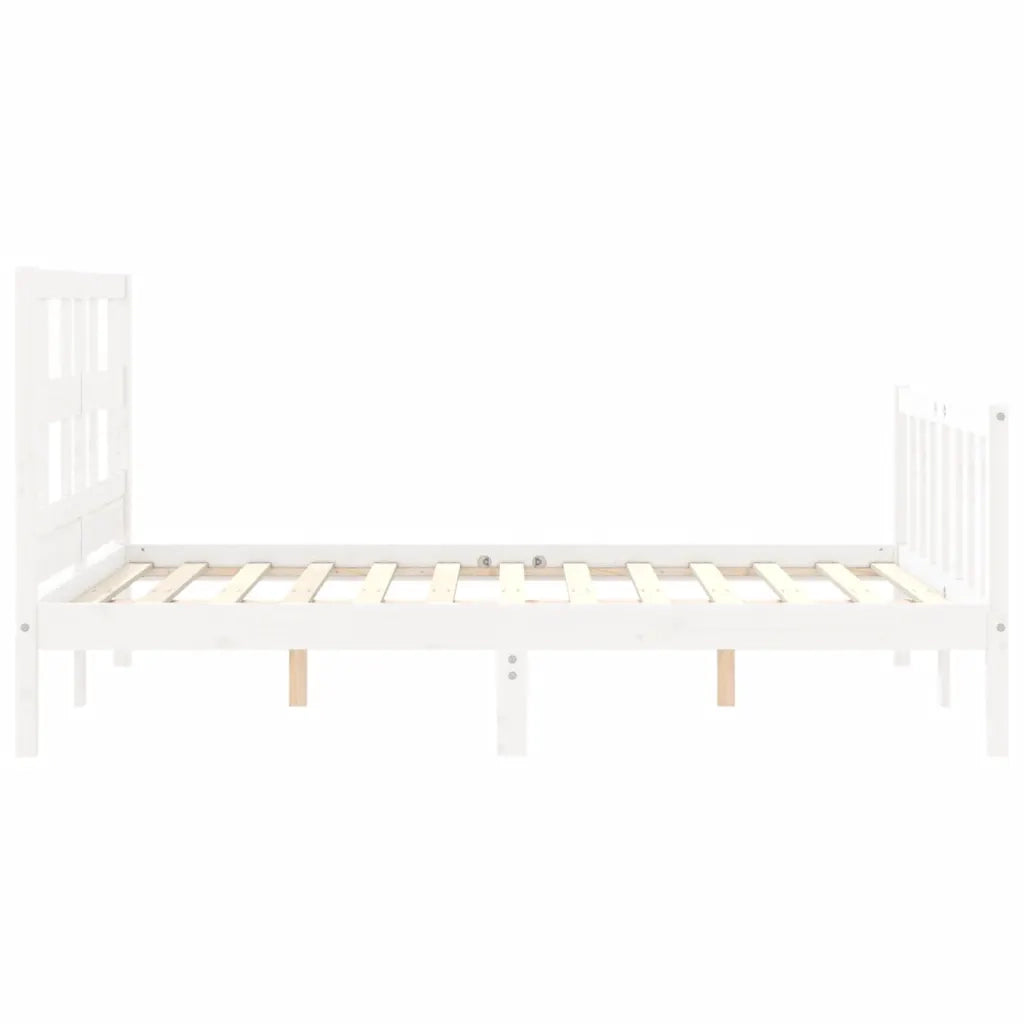 Giroletto senza Materasso-Struttura Letto Bianco 120x200 cm Legno Massello Pino 725985