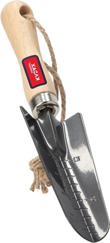 Scopettone metallico per piante con manico di legno confortevole - pala per il giardinaggio per impianti (nero)