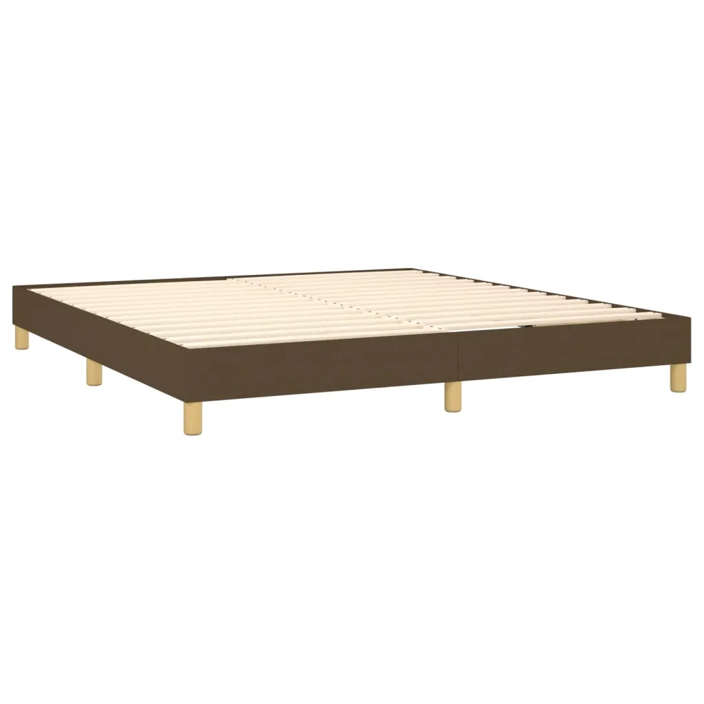 Giroletto a Molle con Materasso Marrone Scuro 160x200cm Tessuto 3130284