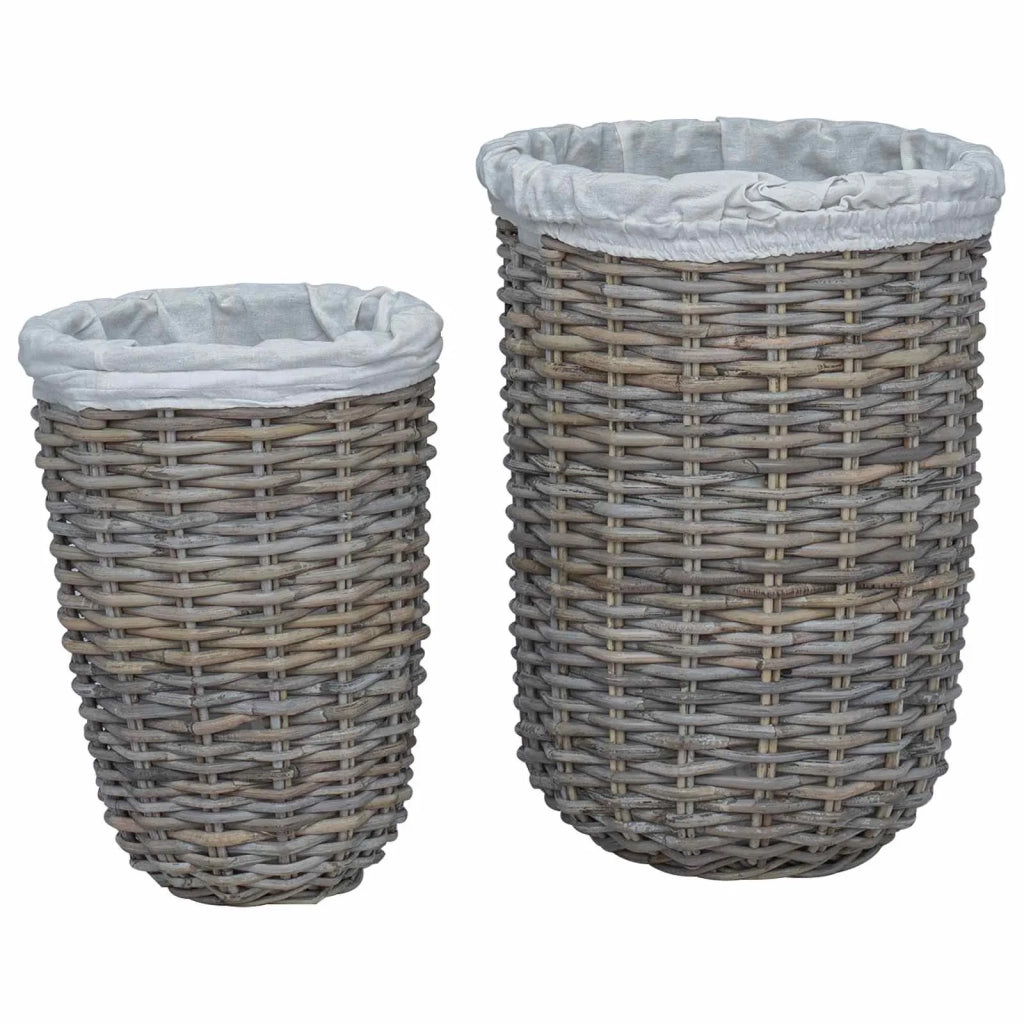 Cesto per la biancheria con coperchio 2 pcs Grigio Kubu 42020973