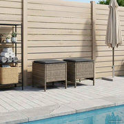 Sedia da giardino-Poggiapiedi da Giardino 2 Pezzo Grigio e Grigio Scuro