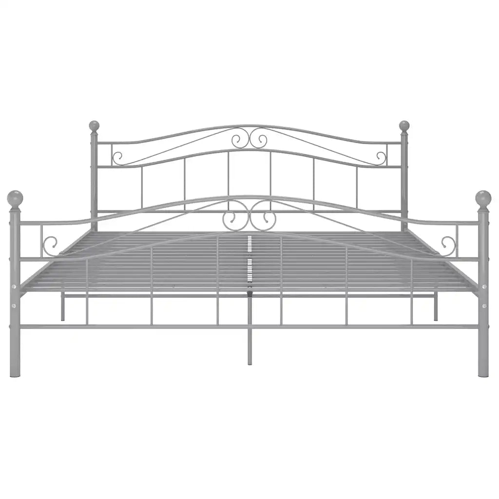 Letto matrimoniale | Letto per adulti | Giroletto Grigio in Metallo 180x200 cm