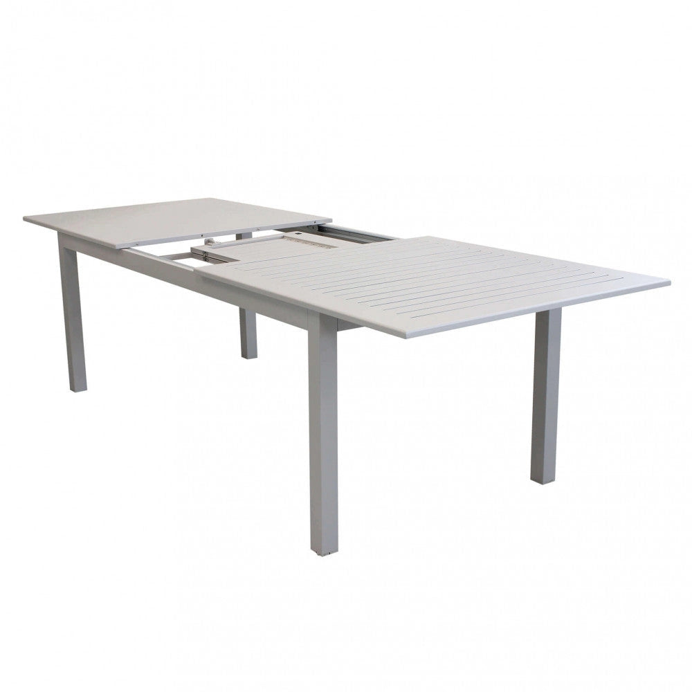 Tavolo Cuba Allungabile 220/280x100x75 h cm in Alluminio Tortora