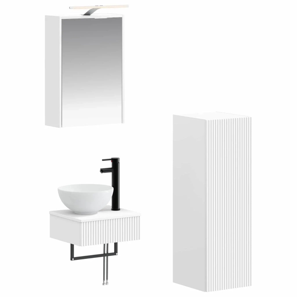 Set di Armadi da Bagno 4 pcs Bianco 43 x 16 x 62,5 cm 3407367