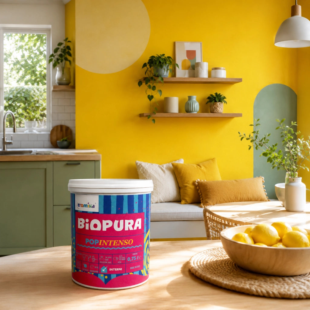 Popintenso palestra e decori interni pittura murale lavabile e coprente cromika *** formato 0,750 lt, colore- giallo ...