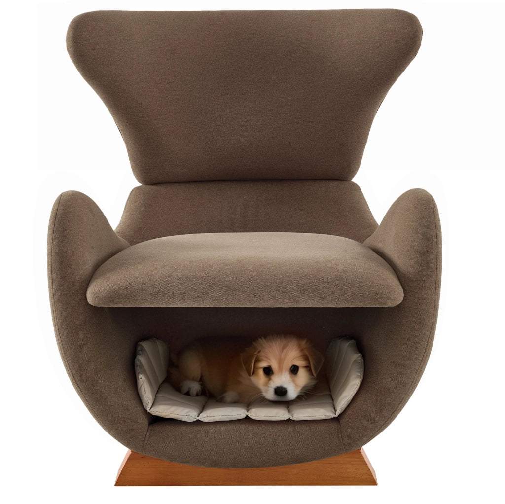 Poltrona lounge design con cuccia per animali; 66x69x76 cm; marrone