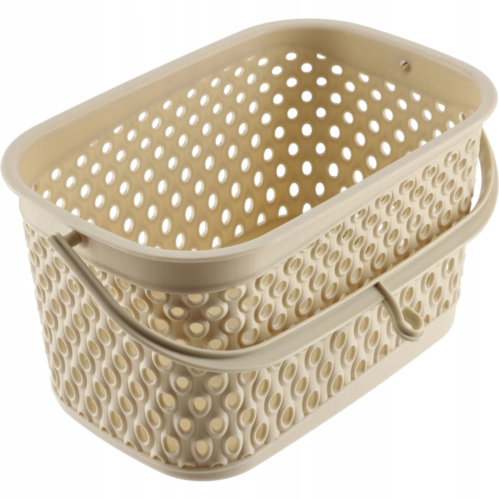 Cestino rettangolare sospeso KADAX per mollette e clip, beige
