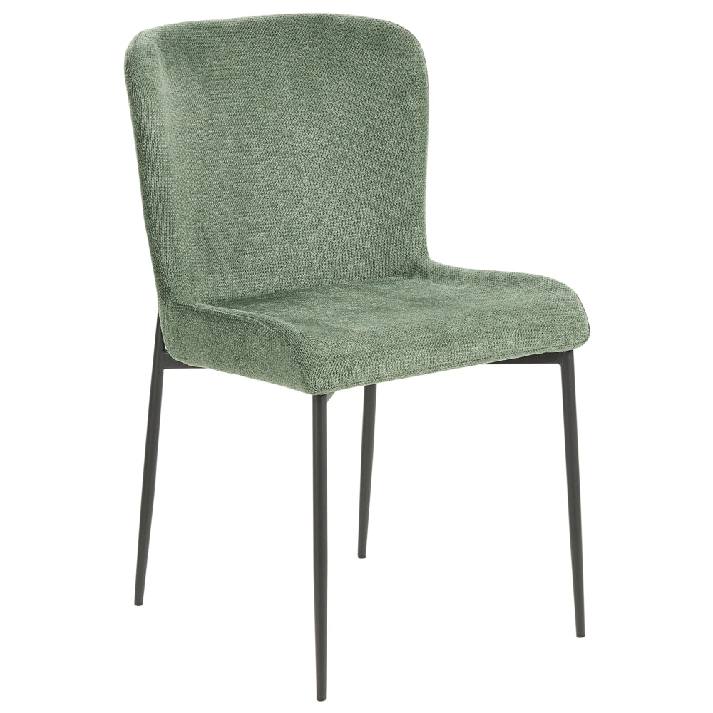 Set di 2 sedie da pranzo in tessuto poliestere con texture a maglia verde soggiorno e camera da letto