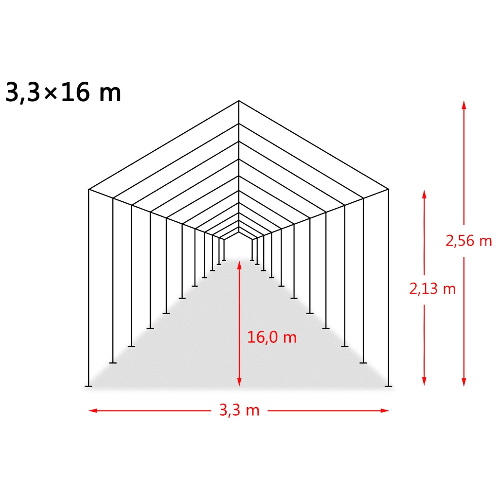 Tendone Bestiame Rimovibile PVC 550 g/mÂ² 3,3x16 m Verde Scuro cod mxl 56679