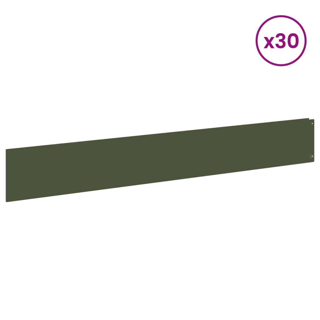 Bordura per Prato 30 pcs 100 x 15 cm Acciaio Verde Oliva 8008823