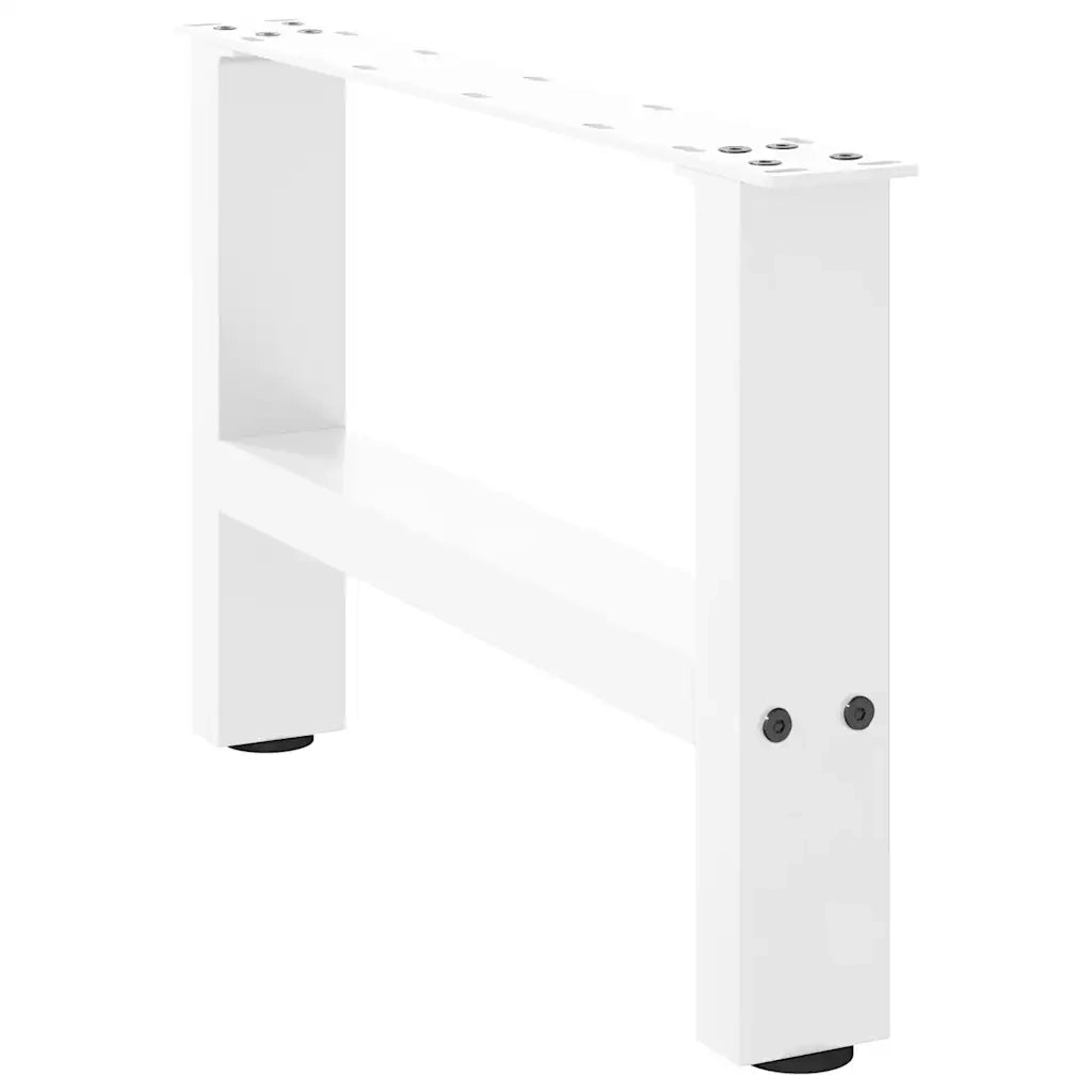 Gambe per Tavolino da Caff¨¨ Bianche 2 pz-Set di 2 Gamba per Tavolo 50x(30-31) cm Acciaio