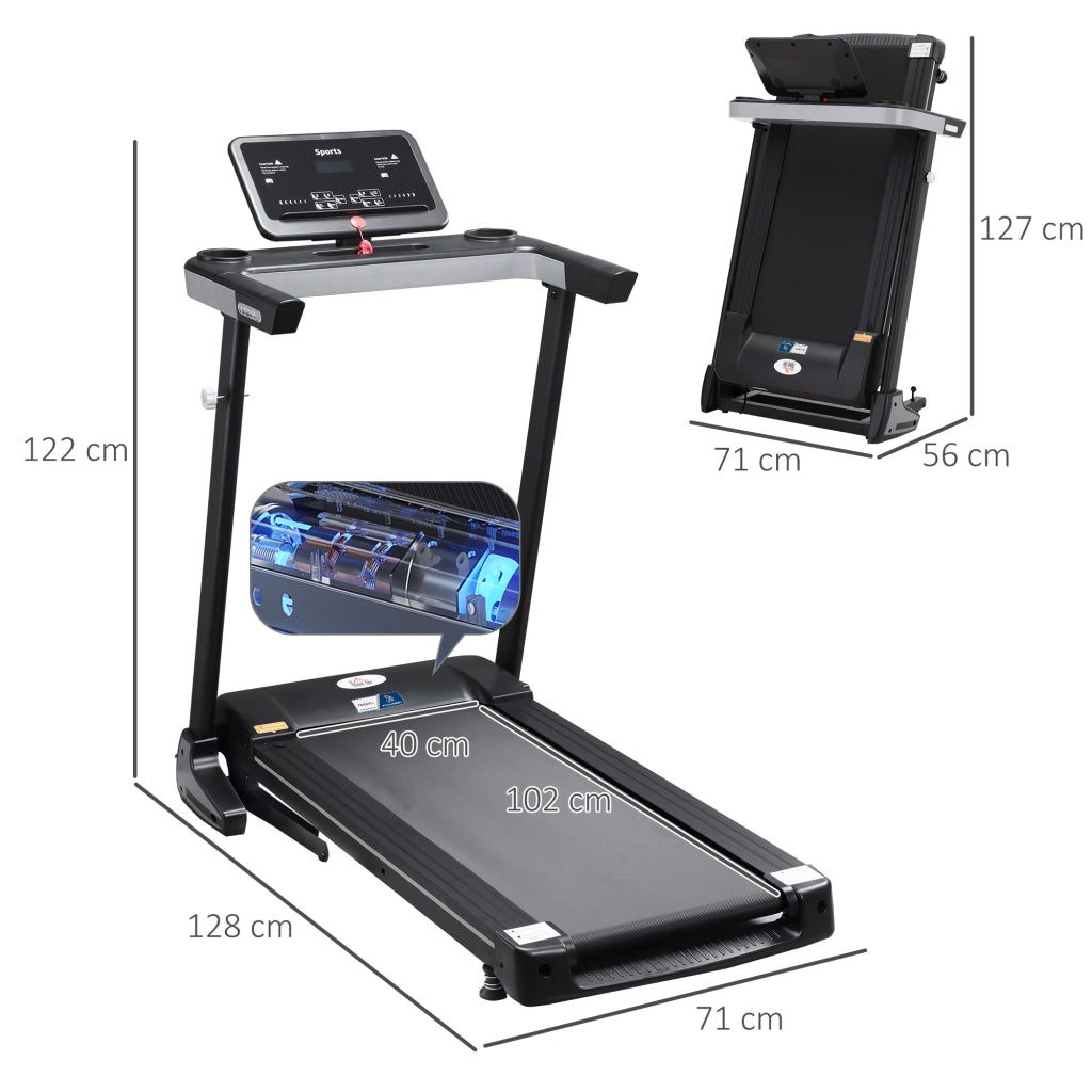 Tapis Roulant Elettrico Pieghevole ¨C Zephmum ¨C 500 W LCD 12 Programmi 1-12 Km/h Nero