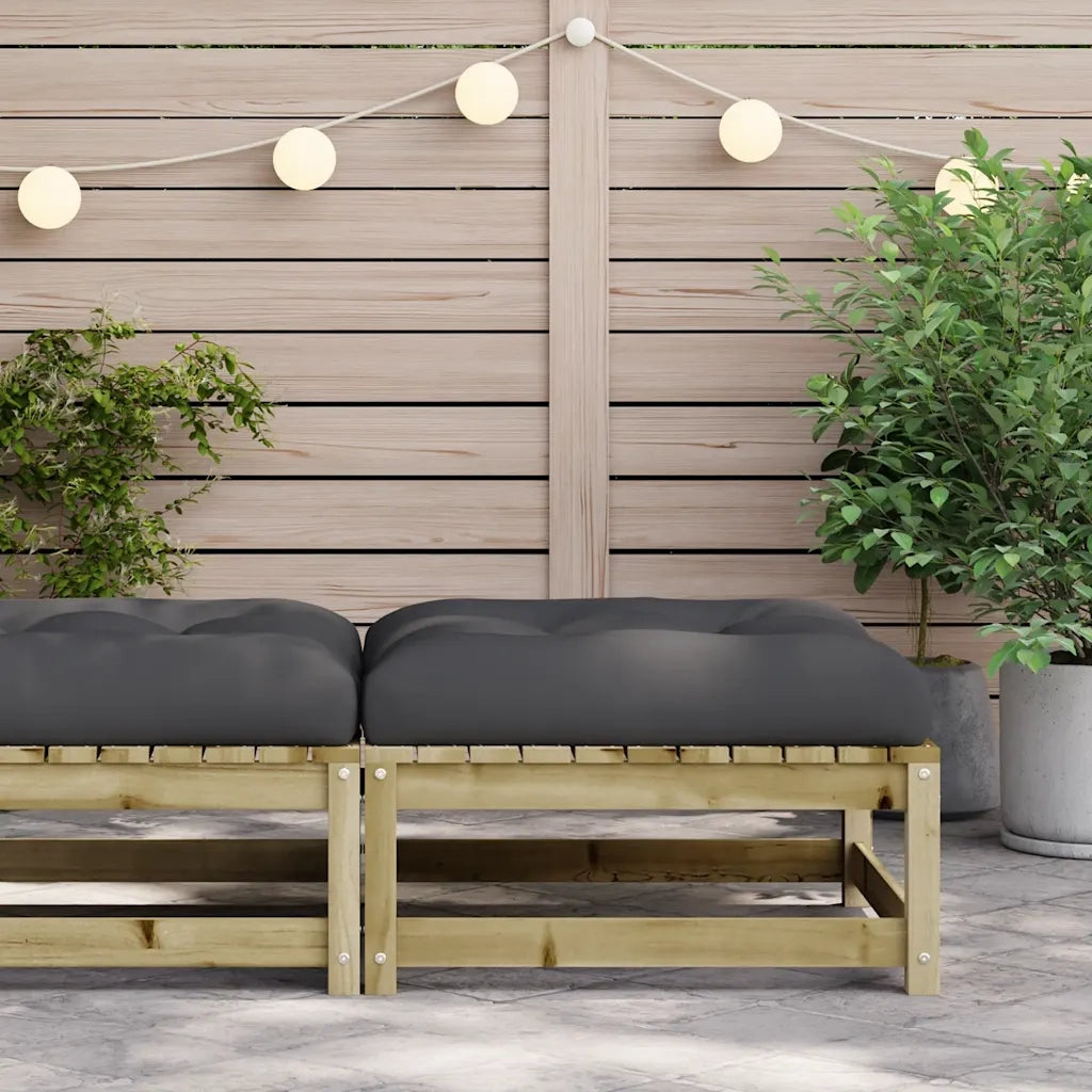 Sedia da giardino-Poggiapiedi da Giardino con Cuscino in Legno Impregnato di Pino 774425