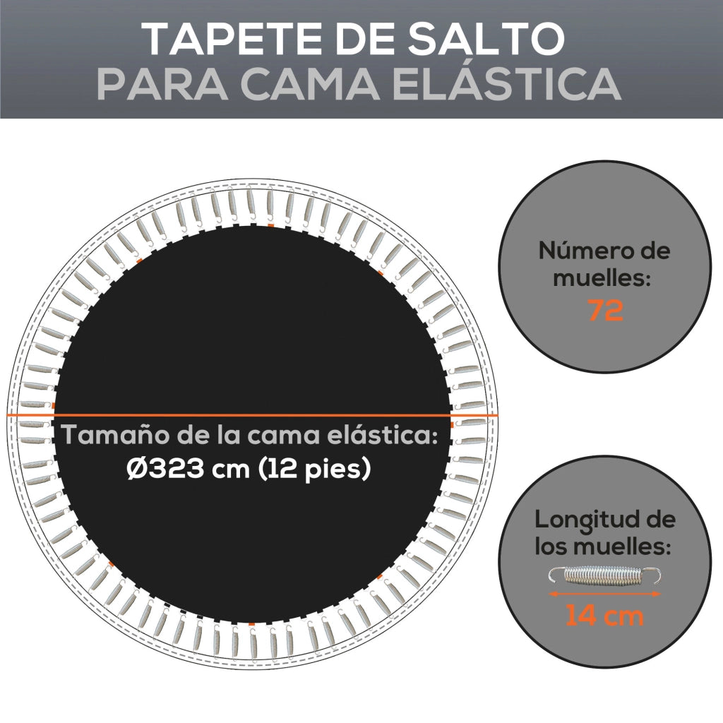 Tappeto Sostituzione Trampolino ¨C zephmum ¨C Compatibile ? 3,7 m, 14 cm