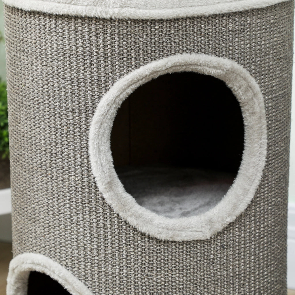 Tana per Gatti a Due Livelli ¨C Zephmum ¨C Grigio Chiaro 60x35 cm