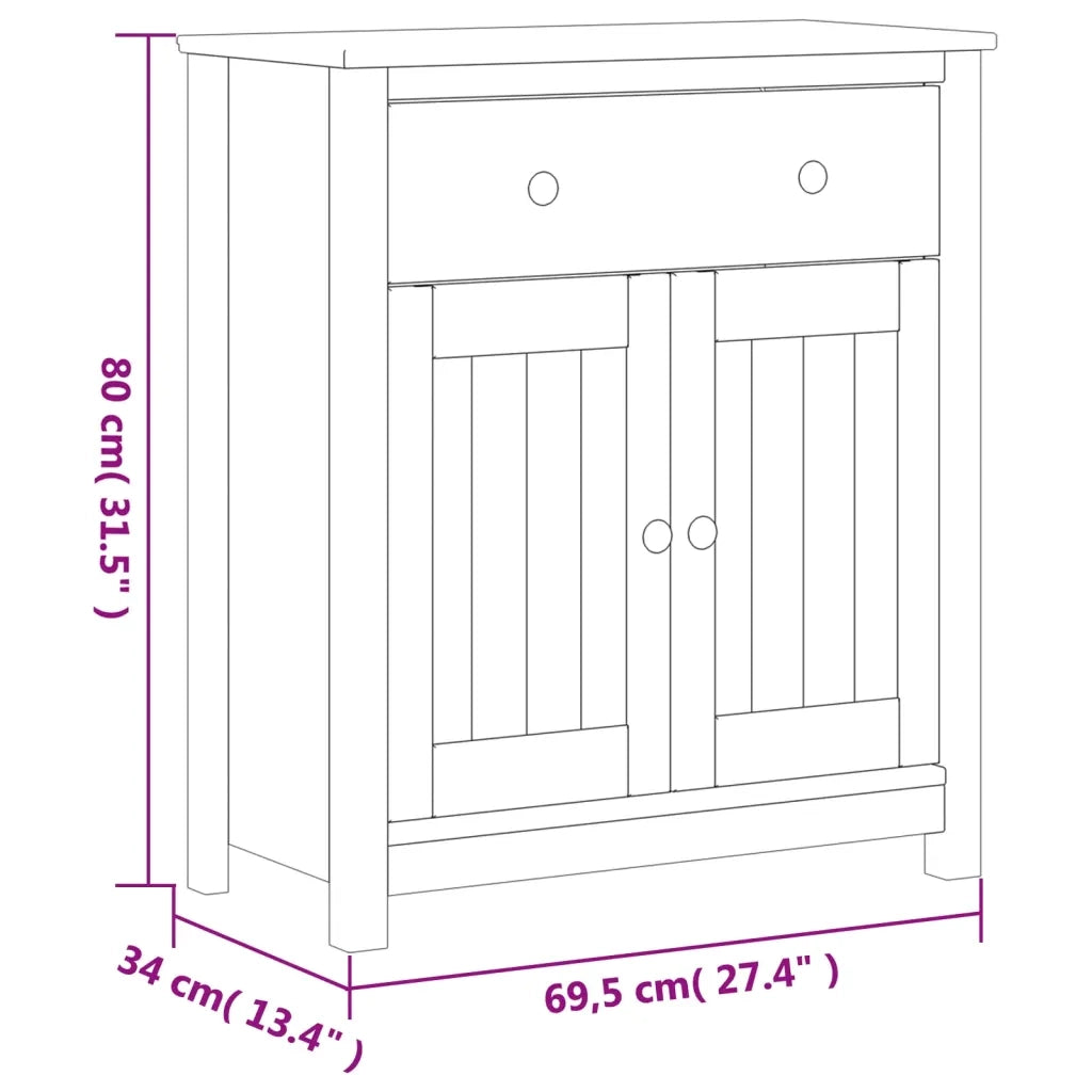 Mobiletto da bagno con vano contenitore 69,5 x 34 x 80 cm finitura liscia stile rustico pino bianco massello 02_0047335