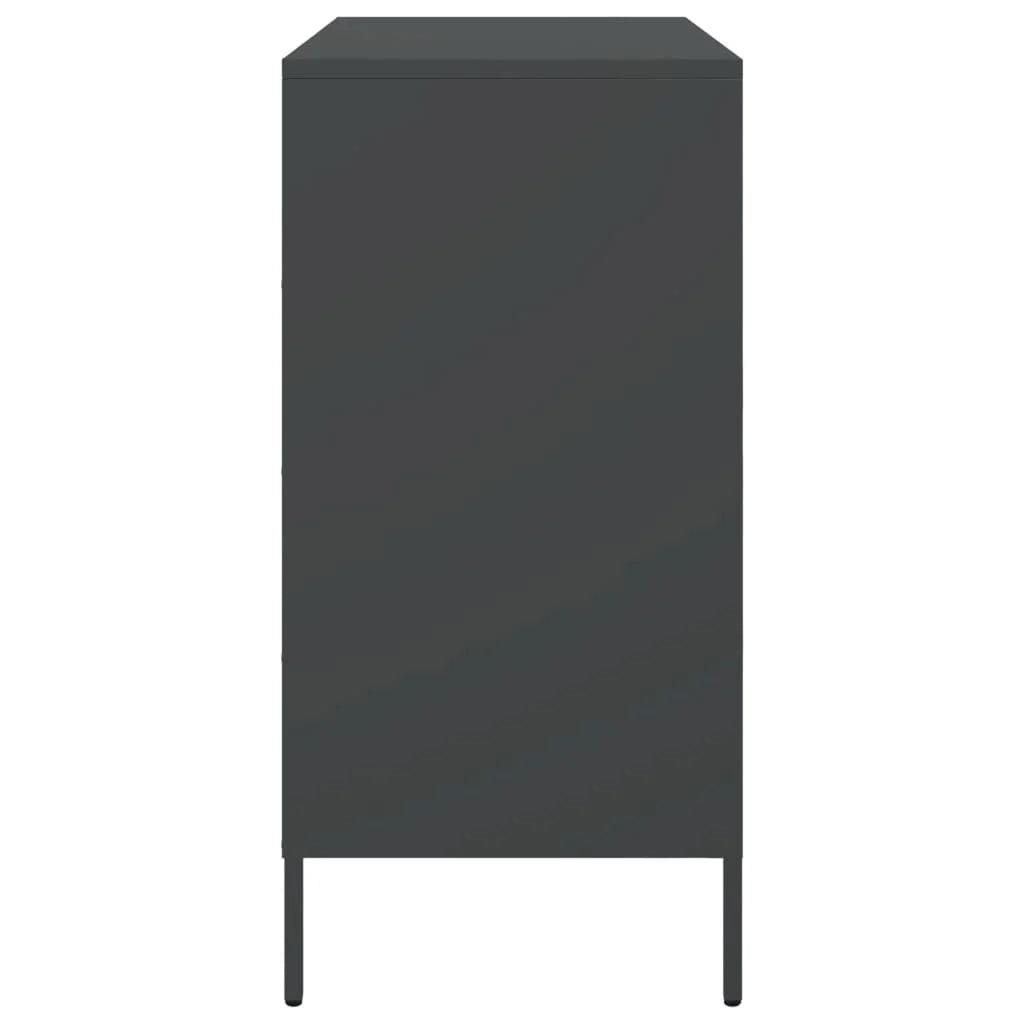 Buffet credenza cassettiera armadio mobile contenitore organizer per cucina soggiorno salotto 68 x 39 x 79 cm acciaio nero 02_0036021