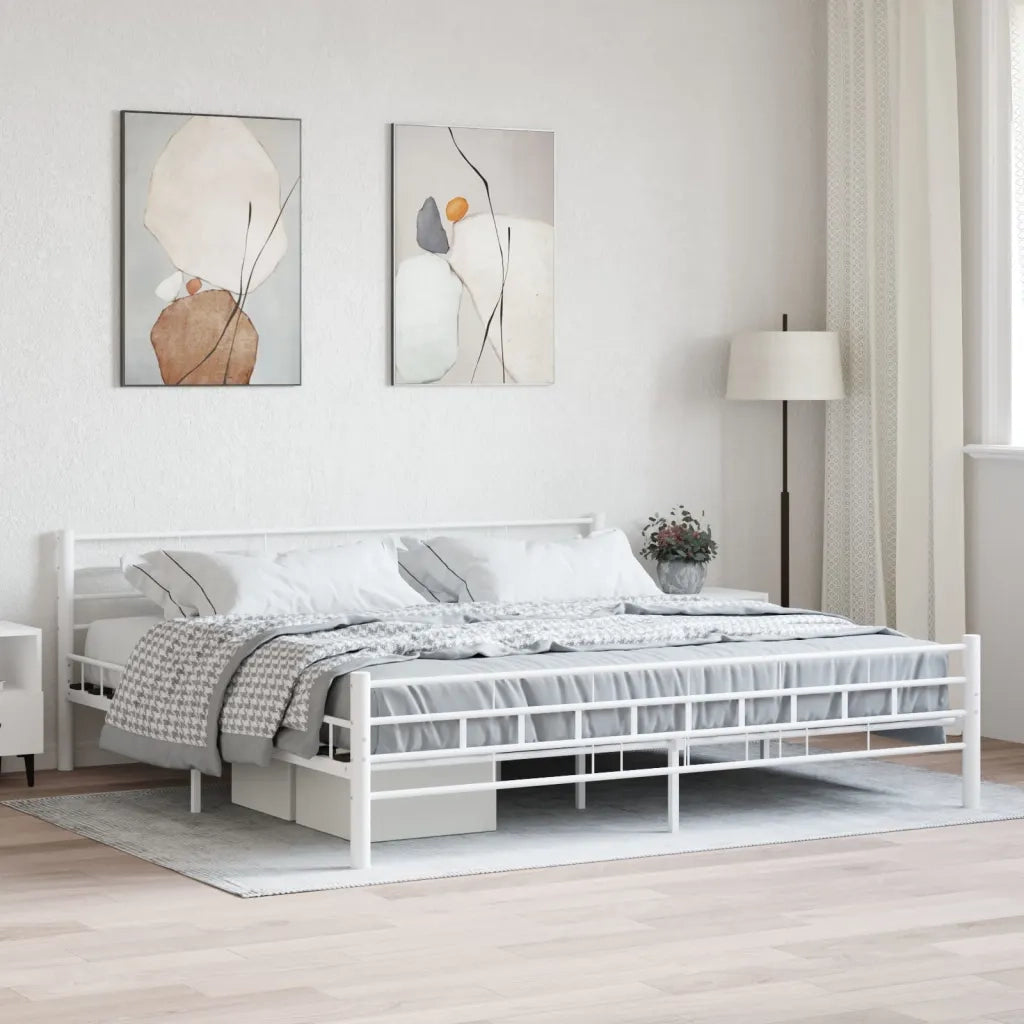 Giroletto-Struttura Letto Bianco in Metallo 200x200 cm 936520
