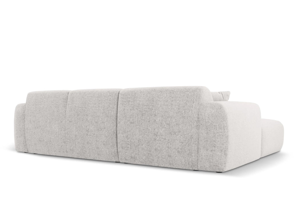 Cosmopolitan Design - Divano angolare destro "Nolio" 4 posti in ciniglia grigio chiaro 