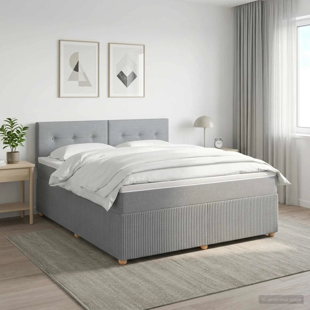 Letto box spring con materasso Grigio Chiaro 140 x 190 cm 3452925