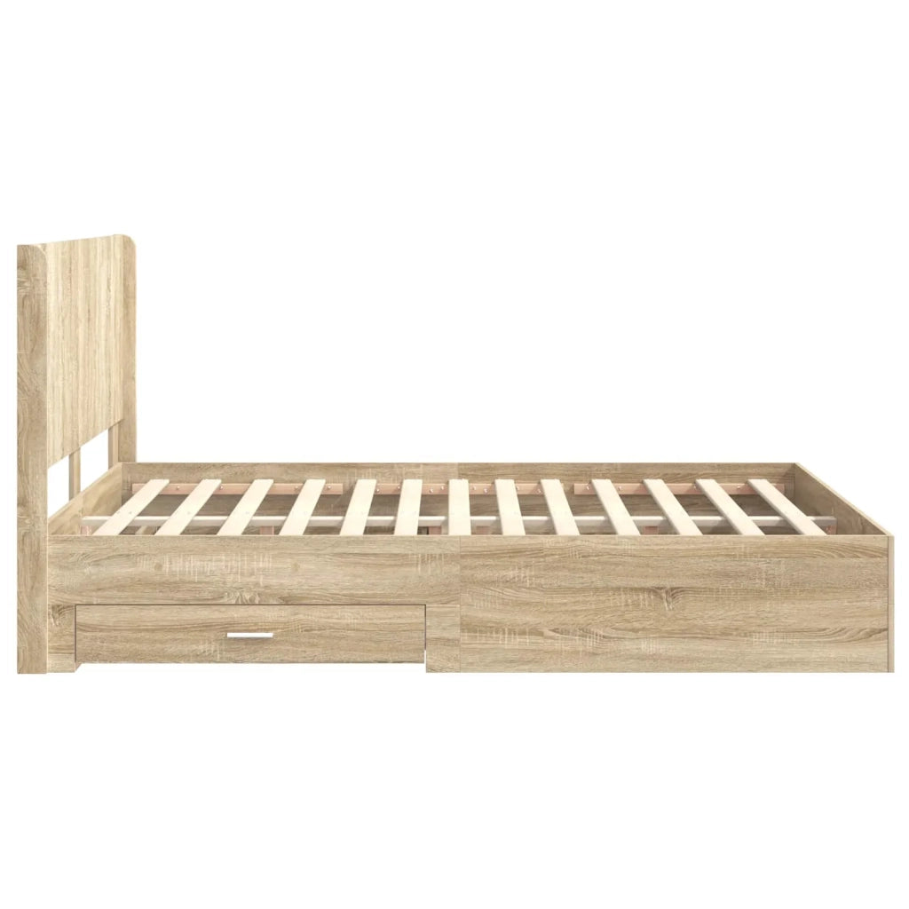 Struttura del letto con stoccaggio e testata Rovere Sonoma 3414111