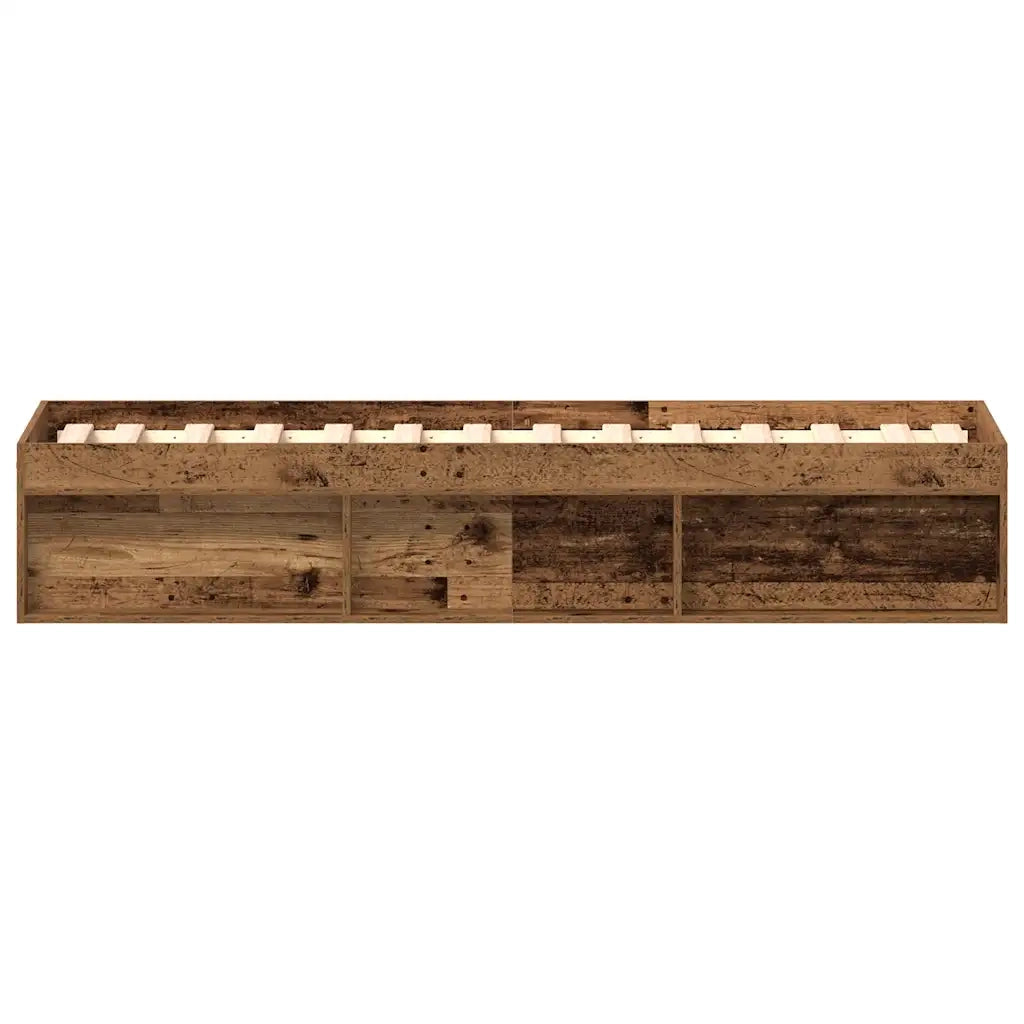 vidaXL Giroletto senza Materasso Legno Antico 100x200cm in Truciolato
