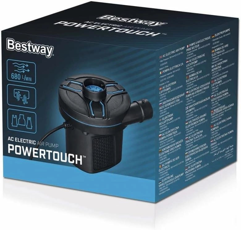 POMPA DI GONFIAGGIO AD ARIA ELETTRICA 220 V CORRENTE POWERTOUCH