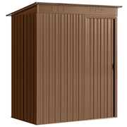 Casetta da Giardino 159x106x181 cm con Prese d'Aria e Porta Scorrevole in Metallo Marrone