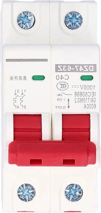 Miniatur Interruttore di Corrente DZ47-63Z C40 2P 40A 1000V - Sistemi di Potenza DC - Sistemi Fotovoltaici Solari