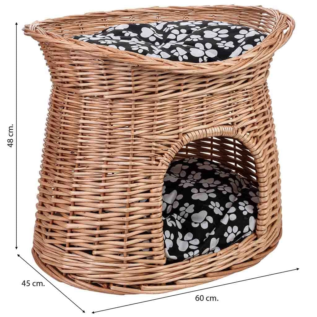Cuccia in vimini per animali 60x45x48cm
